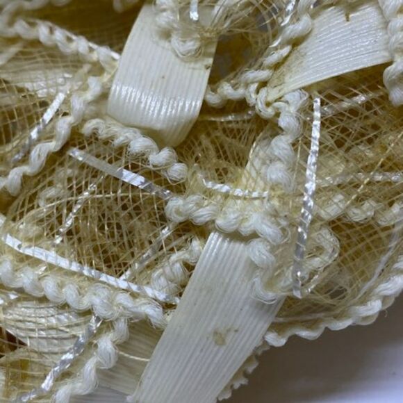 Vintage Cream & White Hat with Mesh - Picture 10 of 10